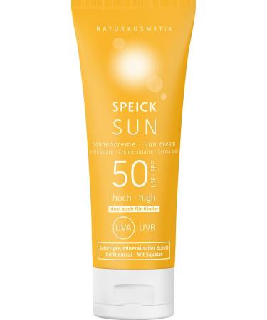 Speick Sun Cream SPF 50 improved formula for children and adults mineral with zinc oxide natural cosmetics face and body vegan and unscented 60 ml