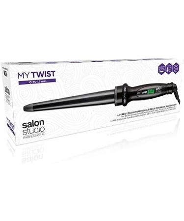 Salon Studio Professional MyTwist Tapered Ceramic Curling Iron | Curling Wand 13-25 mm - Ceramic & Tourmaline, Auto-off, Rapid Heating - Buy Online on GoSupps.com
