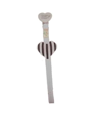 Zigozago - Pacifier chain with black and white striped heart
