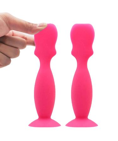 TOBUK Baby Nappy Cream Applicator Gentle Silicone Applicator Hygienic Diaper Newborn Essentials Tool Suction Base - 2x Mini Nappy Cream Silicone Spatula for Babies (Pink)