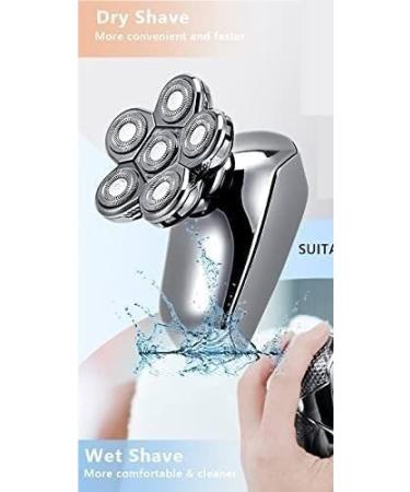 6 in 1 Multifunction Rechargeable Electric Shaver for Men - Low Noise 6D Floating Heads Head Shaver - Premium Silver Edition with Box - Buy Online on GoSupps.com