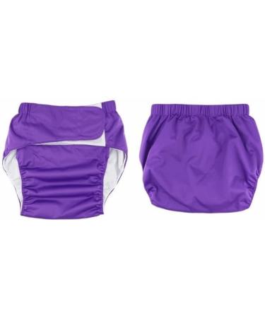 Nikou Adult Washable Diaper - Adjustable Incontinent Care Cloth Diaper Pants | Light Purple - Buy Online on GoSupps.com