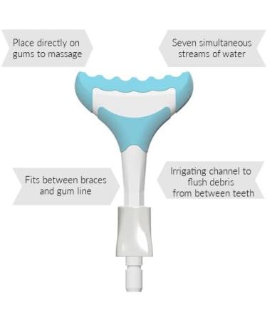 ToothShower 7-Stream Gum Massager Suite Accessory - Replacement Toothbrush Heads & Water Pick Accessories - Oral Irrigator for Teeth with Braces - White - Buy Online on GoSupps.com