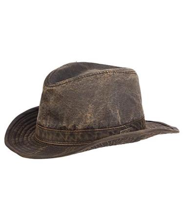 Dorfman Pacific Men's Indiana Jones Weathered Cotton Hat Large Dark Brown