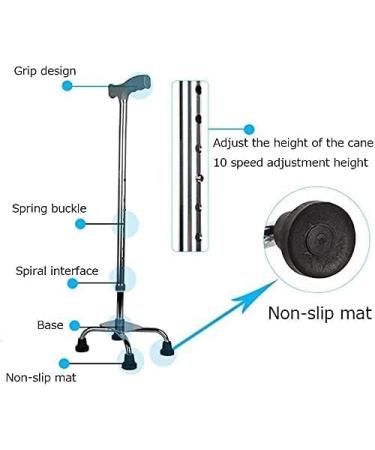 Canes Premium Stability Four Legged Aluminum Cane Crutches Adjustable Telescopic Non Slip Walking Stick for Elderly Disabled Women Outdoor Travel Walking Crutches Innovate - Buy Online on GoSupps.com