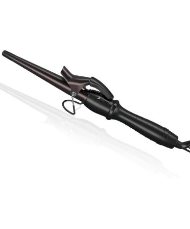 Professional Hair Curler - 1/2 to 1 Inch Ceramic Tapered Curling Wand with Short Clamp & Auto Shut Off - Black - International Shipping Available - Buy Online on GoSupps.com