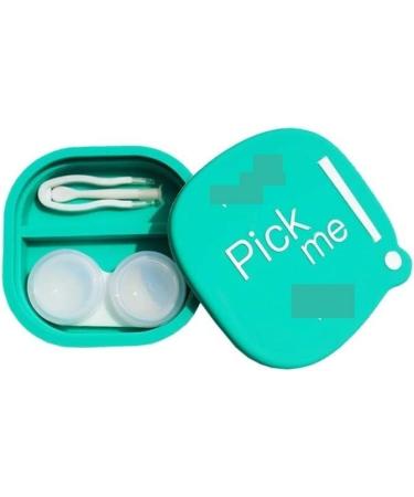 Optometry lens container contact lens container box contact lens box contact lens care box contact lens-storage box silicone spout-safe accompanying box (color: green) (color: yellow) (color