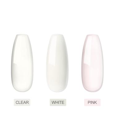 PEACECOLOR 3x15ml UV Gel Set - Pink Clear & White Building Gel | Nail Gel Set for Perfect Manicures | PE1038 - Buy Online on GoSupps.com
