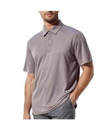 Haimont Polo Shirts for Men-Dry Fit Short Sleeve Collared Golf T-Shirts Business Casual Work Polos, Moisture Wicking Gray 3X-Large