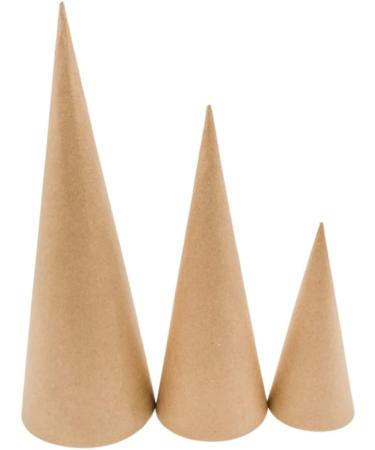 Paper Mache Craft Cones Variety Pack - Set of 12 - 3 Sizes - Ideal for DIY Projects - Buy Online on GoSupps.com