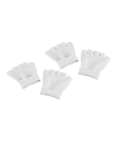 Housoutil 2 Pairs Five Toe Half Socks Gel Lotion Latex Silk White Five Toes