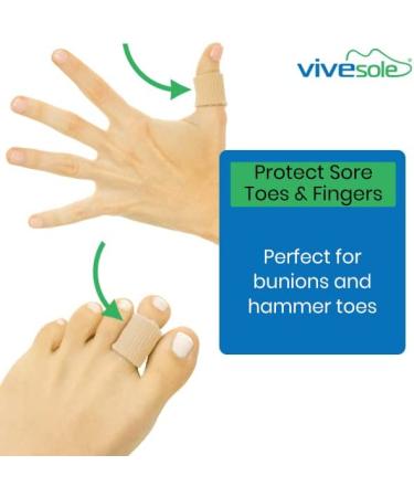 ViveSole Toe Sleeve Protector Tubes with Gel Lining - 6 Pack for Bunion, Hammer Toe, Callus Corn, Blister - Large Size - Buy Online on GoSupps.com