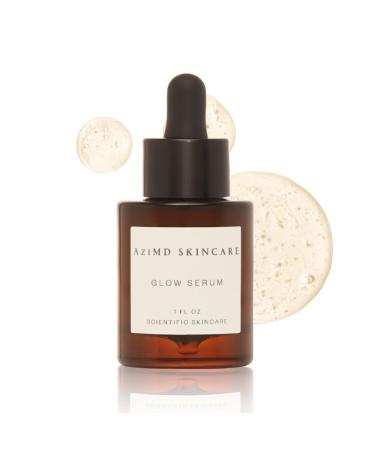 AziMD Skincare Glow Serum | 20% Vitamin C Complex with Tetrahexyldecyl Ascorbate | Brightens Reduces Wrinkles Supports Microbiome | Stable Non-Irritating Formula for Acne-Prone & Sensitive Skin