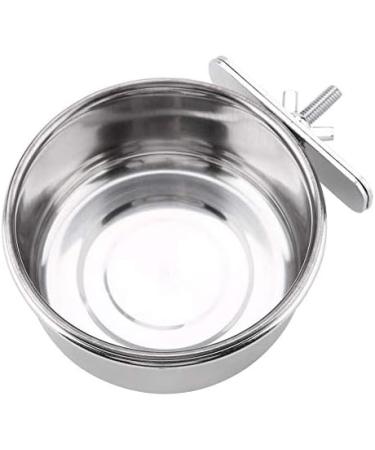 Stainless Steel Parrot Feeder | Hanging Food Bowl for Bird Cage | Raised Feeding Station with Drinking Cup (L) - Buy Online on GoSupps.com