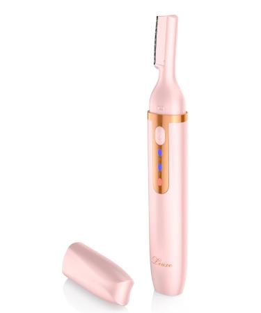 Eyebrow Trimmer, Painless Electric Eyebrow Razor with Light for Women , Cordless Hair Remover for Face, Lips, Armpit, Portable Rechargeable Bikini Shaver Pink