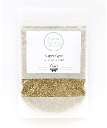 Primal Palate Organic Spices, Super Gyro Seasoning, Certified Organic, 5.1 oz resealable bag