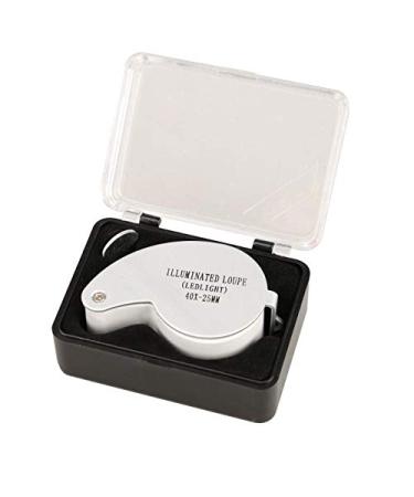 Magnifying Portable 40x 6-Shaped 25mm Lens Waterproof Jewelry Magnifier Illuminated Loupe with Two LED for Jewelry Store Made in China