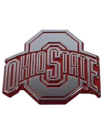 The Ohio State University Buckeyes Metal Auto Emblem with Red Trim