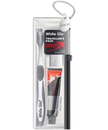 White Glo Charcoal Deep Stain Remover & Sanitral Dental Floss Travel Set | Ultimate Whitening Dental Hygiene Kit - Shop Now! - Buy Online on GoSupps.com