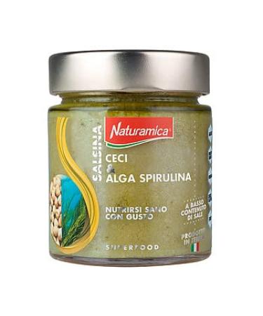 NATURAMICA Chick Peas and Spirulina Algae, Superfood, Pesto Sauce for Pasta or to use as a Spread, All Natural, Healthy, 4.9 oz