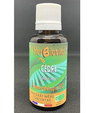 Herbiovital - Organic Cedar - Skin Macerate - Concentrated Gemmotherapy - 30 ml - Effectively acts against skin problems, including acne - Made in France