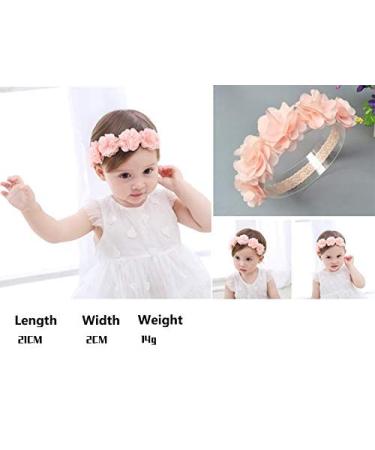 4 Pack Baby Girls Flower Headbands - Elastic Nylon Hair Accessories for Newborns | Perfect for Parties & Weddings - Buy Online on GoSupps.com