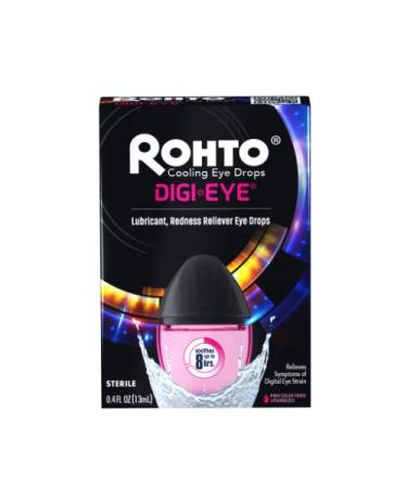 Rohto Digi-Eye Cooling Eye Drops for Digital Eye Strain, 0.4 Fl Oz (Pack of 2)