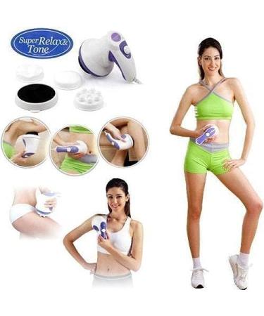 Relax and Tone Body Massage Device - Versatile Massage Belt for Weight Loss Muscle Building & Relaxation | 4 Attachments for ABS Shoulders Hips Thighs & More - Buy Online on GoSupps.com