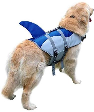 Buy Cit toile Shark Life Jacket for Dogs - Light Safe & Reflective - Perfect for Water Sports - Available in L L Blue for Small Medium & Large Dogs - Buy Online on GoSupps.com