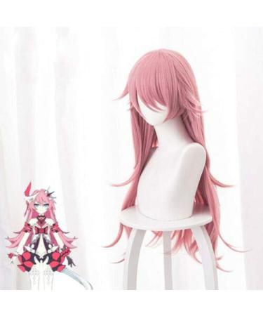 Wig for Honkai Impact 3 Cosplay - Liliya Olenyeva Pink 75cm Heat Resistant Synthetic Long Curly Hair + Free Wig Cap - Buy Online on GoSupps.com