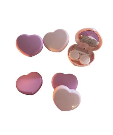 KCHYCV Cremefarben Candy contact lens container portable mirror container storage container for on the go mini contact lens container in pocket format (color: purple)
