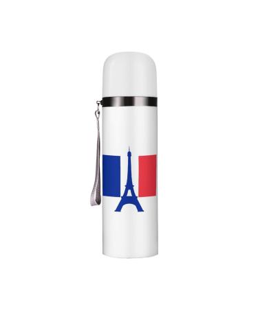 Eiffel Tower France Flag Insulated Water Bottle 19 OZ Stainless Steel Travel Mug For Drink Sports Camping Hiking Outdoors