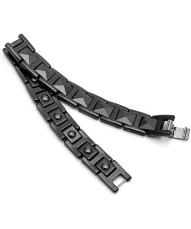 Men's Tungsten Steel and Ceramic Black Bracelet - 21 cm | Durable & Stylish International Shipping Available - Buy Online on GoSupps.com