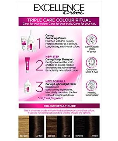 L'Oreal Excellence Permanent Hair Colour 4 Natural Dark Brown - Buy Online on GoSupps.com