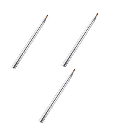 Balacoo 3pcs Double Ended Lipstick Brush Lip Aluminum Alloy Miss Lip Mask Brush Lip Line