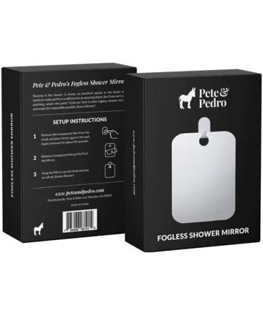 Pete & Pedro FOGLESS Shower Mirror - Anti-Fog Shaving & Shower Accessory | Removeable Adhesive Hook | As Seen on Shark Tank - Buy Online on GoSupps.com