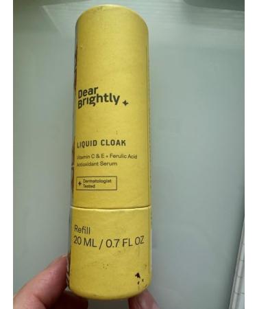 Dear Brightly Vitamin C Serum Refill - Ferulic Acid & Vitamin E for Radiant Skin | Face Brightening Facial Serum for Sensitive Skin | Eco-Friendly Refillable Glass Bottle (0.7 fl oz - Buy Online on GoSupps.com