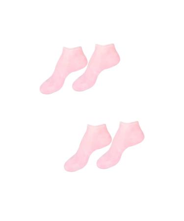 minkissy 2 Pairs Sock Skin Soles Gel Booties Moisturing Foot Moisturizing Foot Moisturizer Spa Stocking Skin Protect Soles Foot Lotion Spa Soften Women's Heel Silicone Gel Pink Sebs