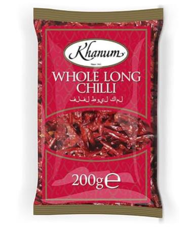 Khanum Dried Whole Long Chillies 200gm