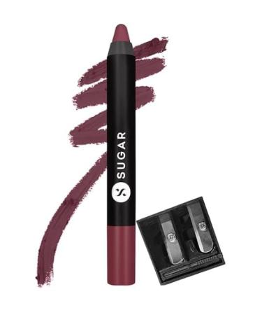 S.-UG'AR Matt'e C-osmeti'cs Crayon Lipstick with Sharpner Long-Lasting Upto 8+ Hrs 25 Lily Aldri'n-2.8gm.