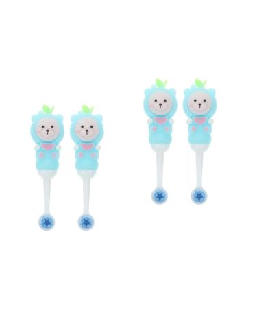 Ipetboom 4 pieces of children's toothbrush with soft bristles & sweet children's toothbrush toothbrushes in loose fills newborn toothbrush teeth accessories toddler pebbles round head head