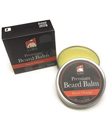 G.B.S Beard Balm Sweet Orange Made with Natural Ingredients Shapes Softens and Moisturizes All Lengths of Facial Hair 2.1 Ounces