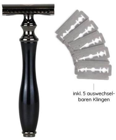 Mylily Razor Hobel with 5 Blades | Eco-Friendly Safety Razor for Women | Zero Waste Shaving | Perfect Shave | Plastic-Free Intimate Area Care | Black - Buy Online on GoSupps.com