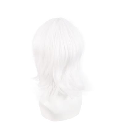 Shop MapofBeauty 14 White Short Cosplay Anime Wig with Bangs & Wolf Tail - Perfect for Parties & International Shipping - Buy Online on GoSupps.com