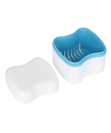 Denture Case - False Teeth Storage Box with Strainer & Cup for Travel - Easy to Open & Clean (Blue) - Buy Online on GoSupps.com