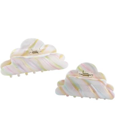 Vctitil Cute Cloud Shape Hair Claws Colorful Stripe Acetate Hair Clips Ponytail Holders Hair Jaw Clips Clamp Barrettes Hair Accessories for Women Girl Thin Thick Hair(small) - Buy Online on GoSupps.com