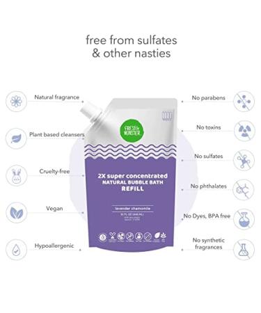 Fresh Monster Kids Bubble Bath - 2X Super Concentrated, Hypoallergenic, Calming Lavender - 30oz Refill Pouch - Buy Online on GoSupps.com