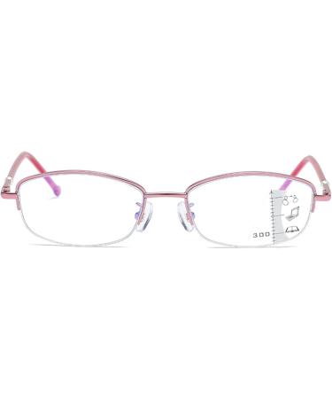 Bezax Semi-Frame Reading Glasses for Women | Blue Light Blocking Computer Readers | Progressive Multifocus +1.0 to +3.0 | Red +2.50 | International Shipping - Buy Online on GoSupps.com
