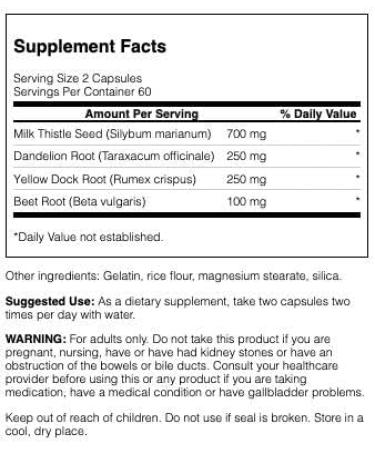 Swanson Milk Thistle Dandelion Yellow Dock 120 Capsules - Liver Support Supplement - Buy Online on GoSupps.com