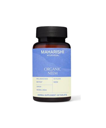 Maharishi Ayurveda - Organic Neem Herbal Supplement | 100% Organic Tablets for Blood Purifying & Skin Care Support | Promotes Glowy & Clear Skin (60 Herbal Tablets - 500mg)